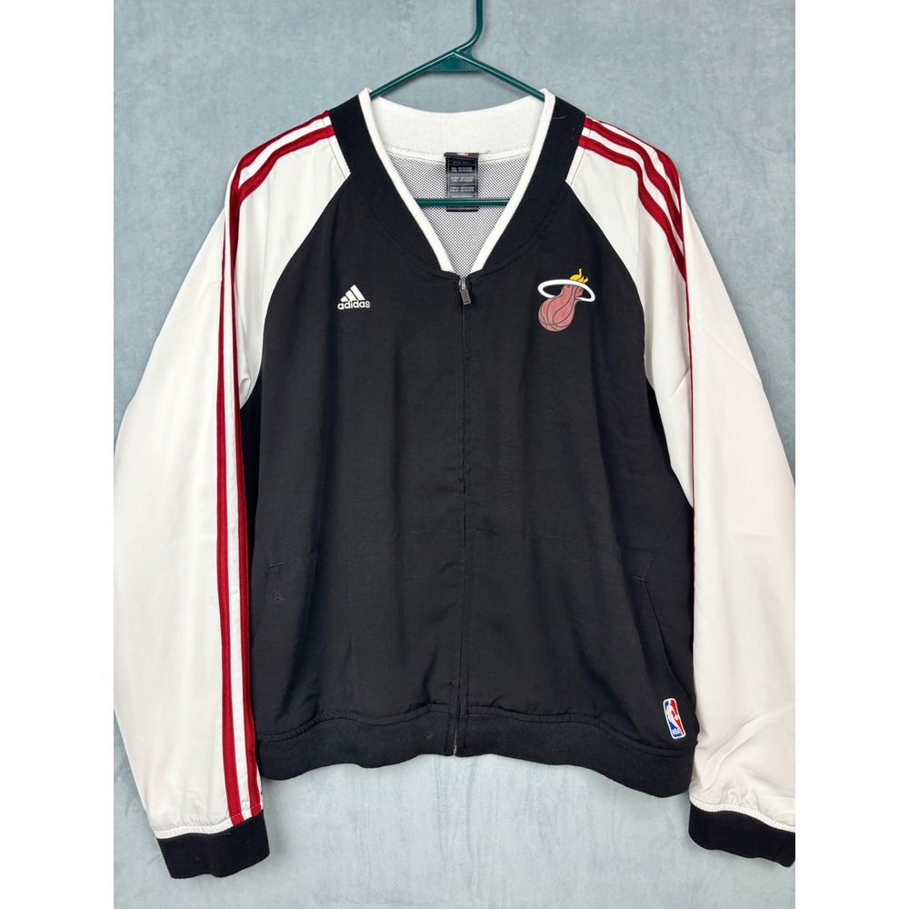 Adidas NBA Miami Heat Full Zip Track Jacket Black White Red XL 5702W 13